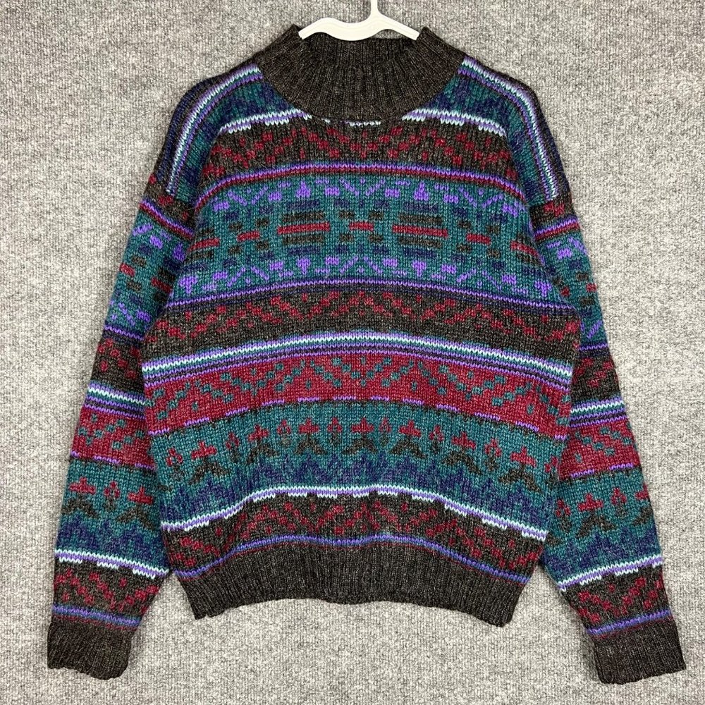 VINTAGE Woolrich Nomadic Fair Isle Wool Women Sweater Sz M